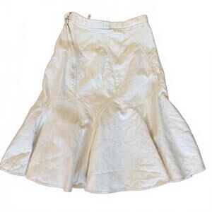 Vintage Italian cream midi trumpet skirt  Sz. S